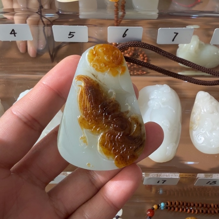 和田玉颈饰未镶嵌新疆和田玉天然真皮真色鸳鸯（活动价）