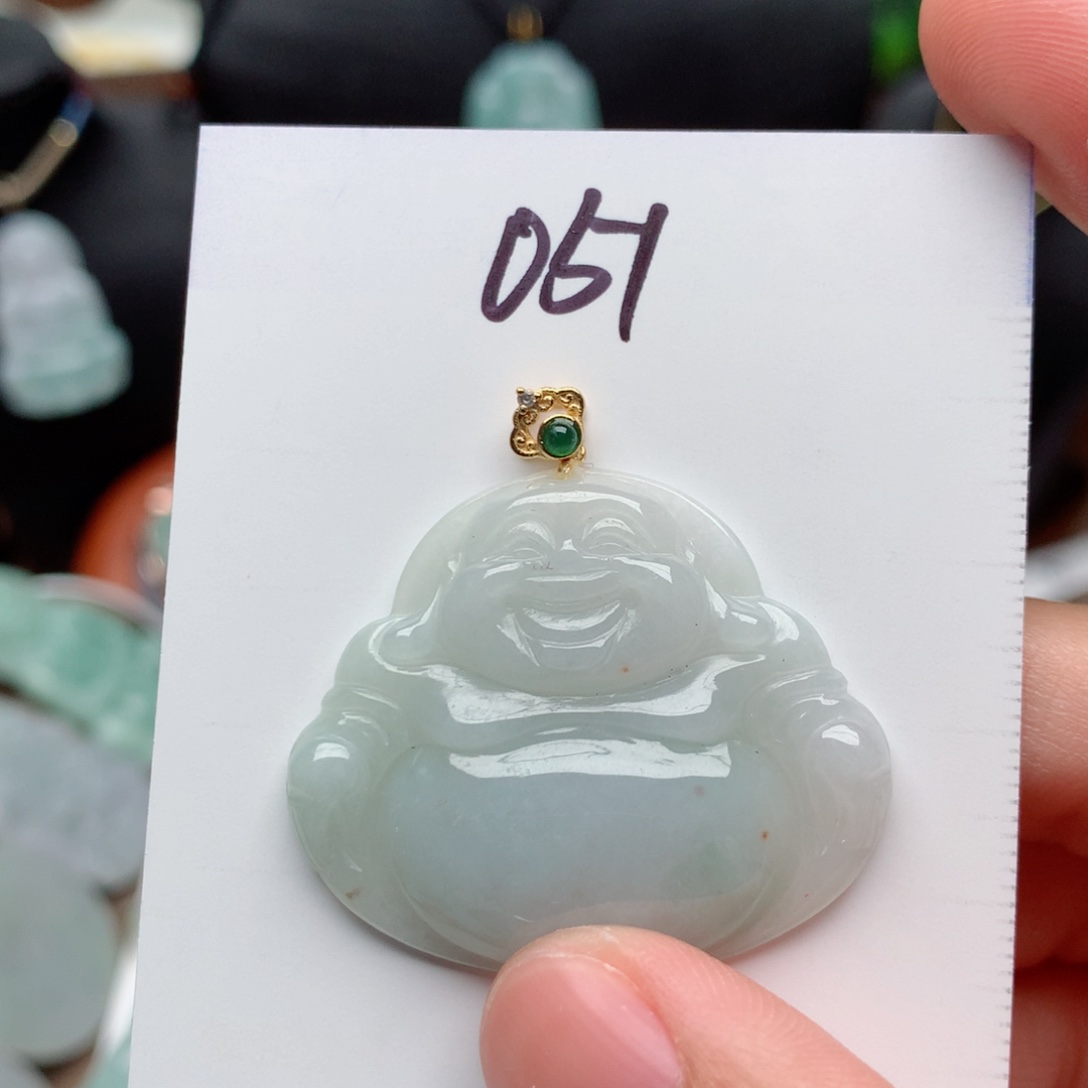 翡翠颈饰银S925镀金镶嵌吊坠