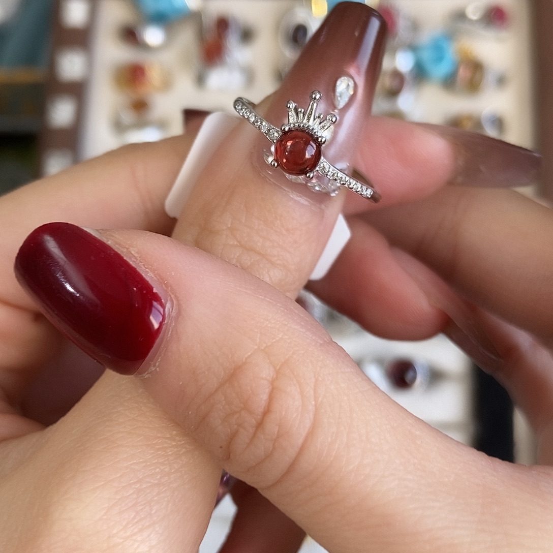 E****水晶戒指未镶嵌石榴石80戒指