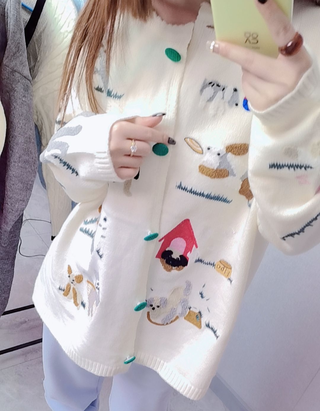 韩系百搭慵懒感毛衣时尚圆领针织开衫女杂款毛衣气质秋冬毛衫