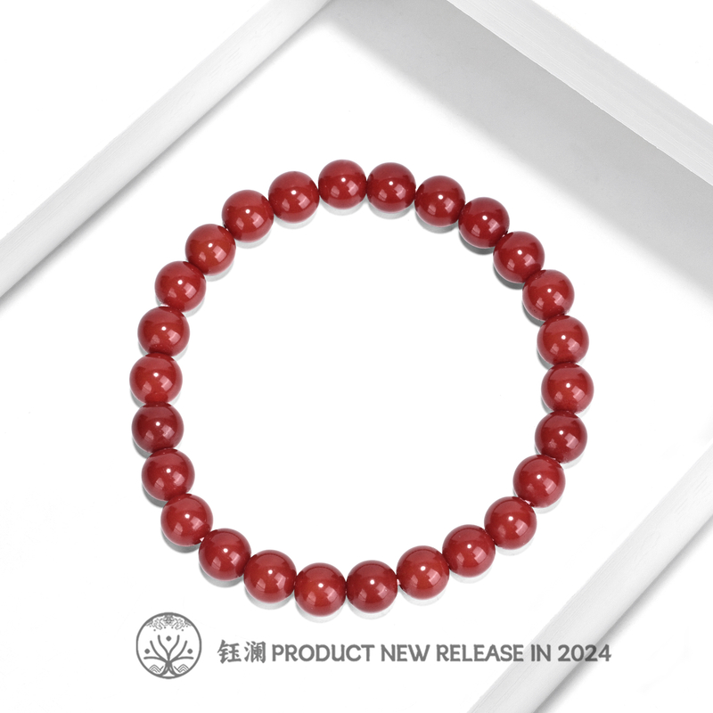 钰澜文玩朱供供色菩提根-圆珠8mm