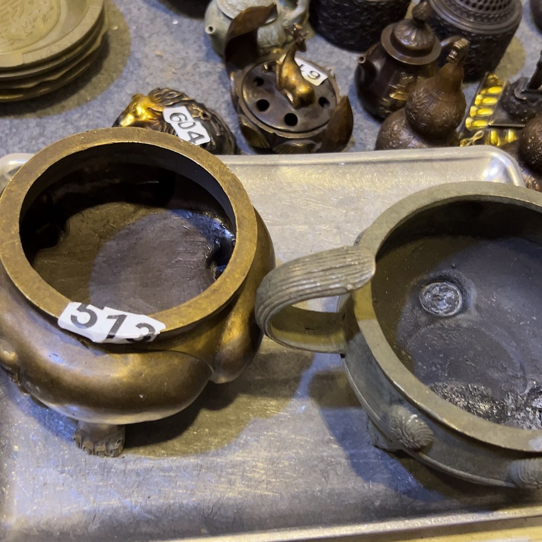 云***藏黄铜摆件，文房摆件