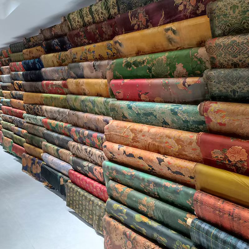 6人丝香云纱*天然植物丝透孔花萝 全萝新中式国风服装面料