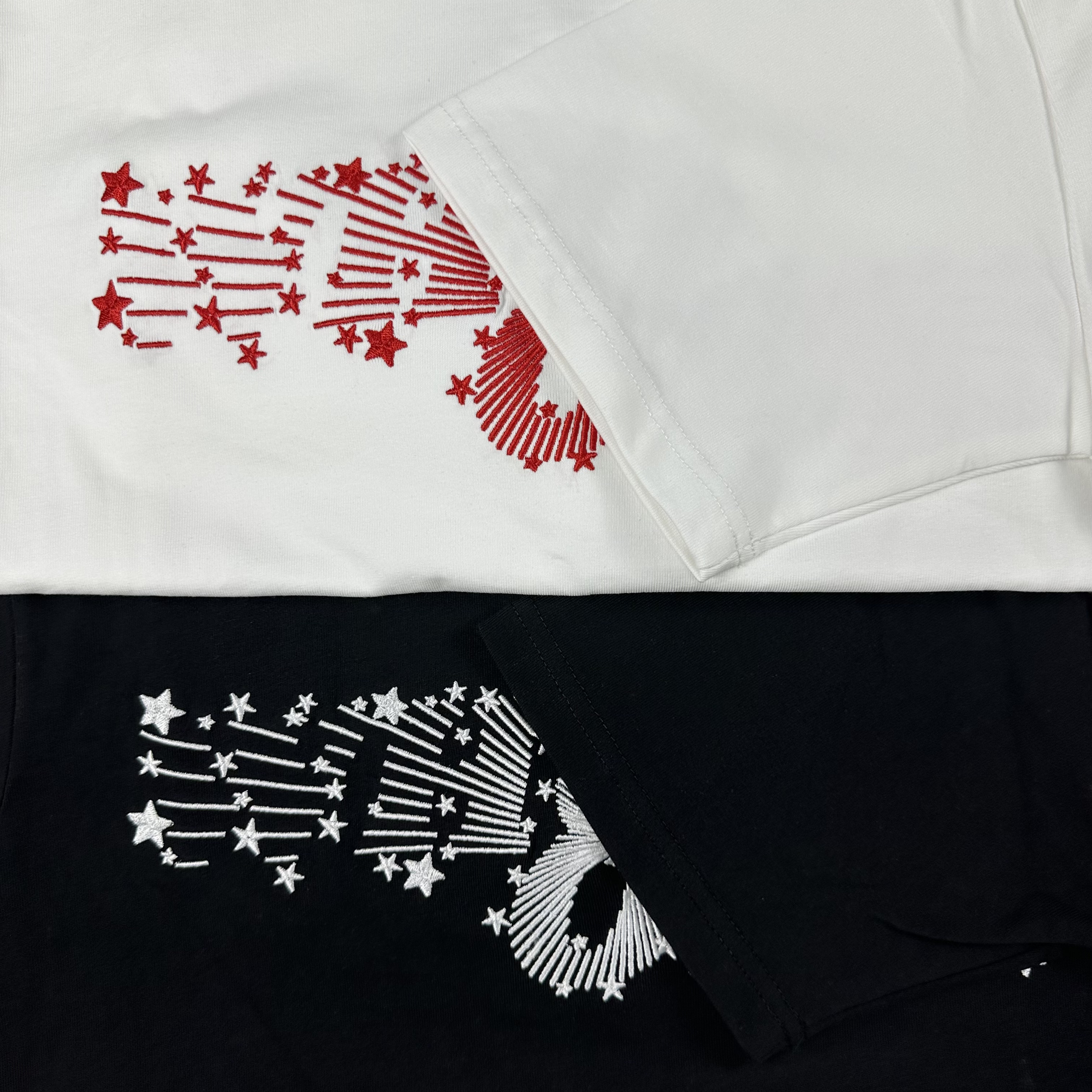 W放射星星刺绣短袖  吹毛求疵者勿拍