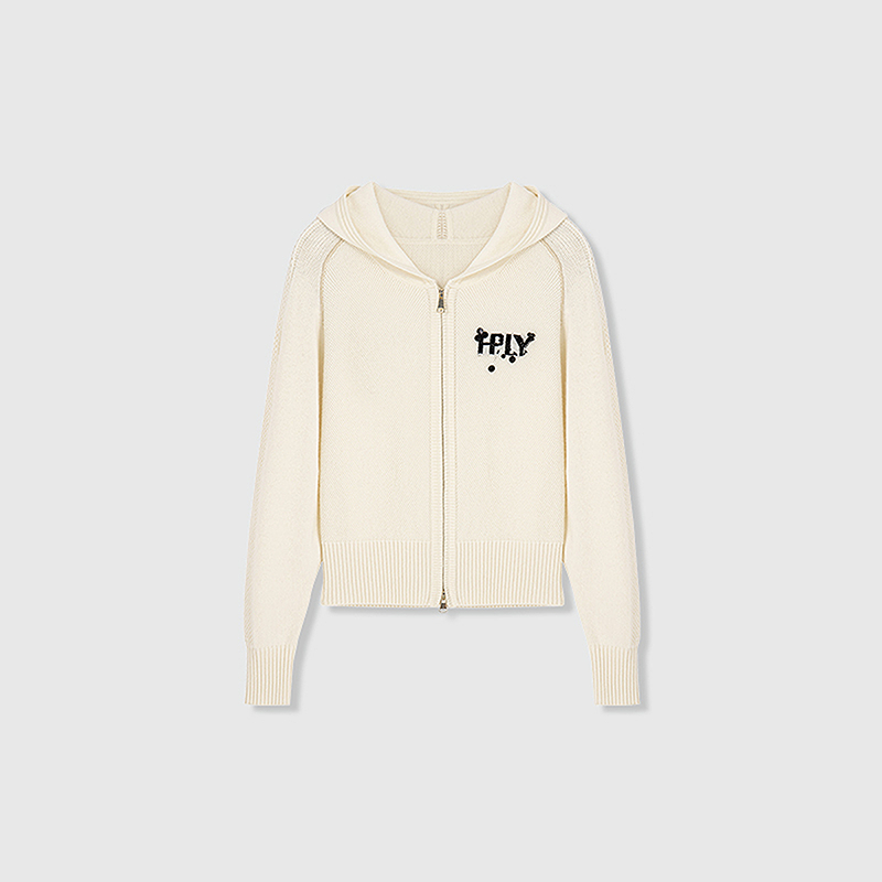 HPLY荷比俪冬100绵羊毛美式街头休闲连帽拉链开衫毛衫HDF42651183