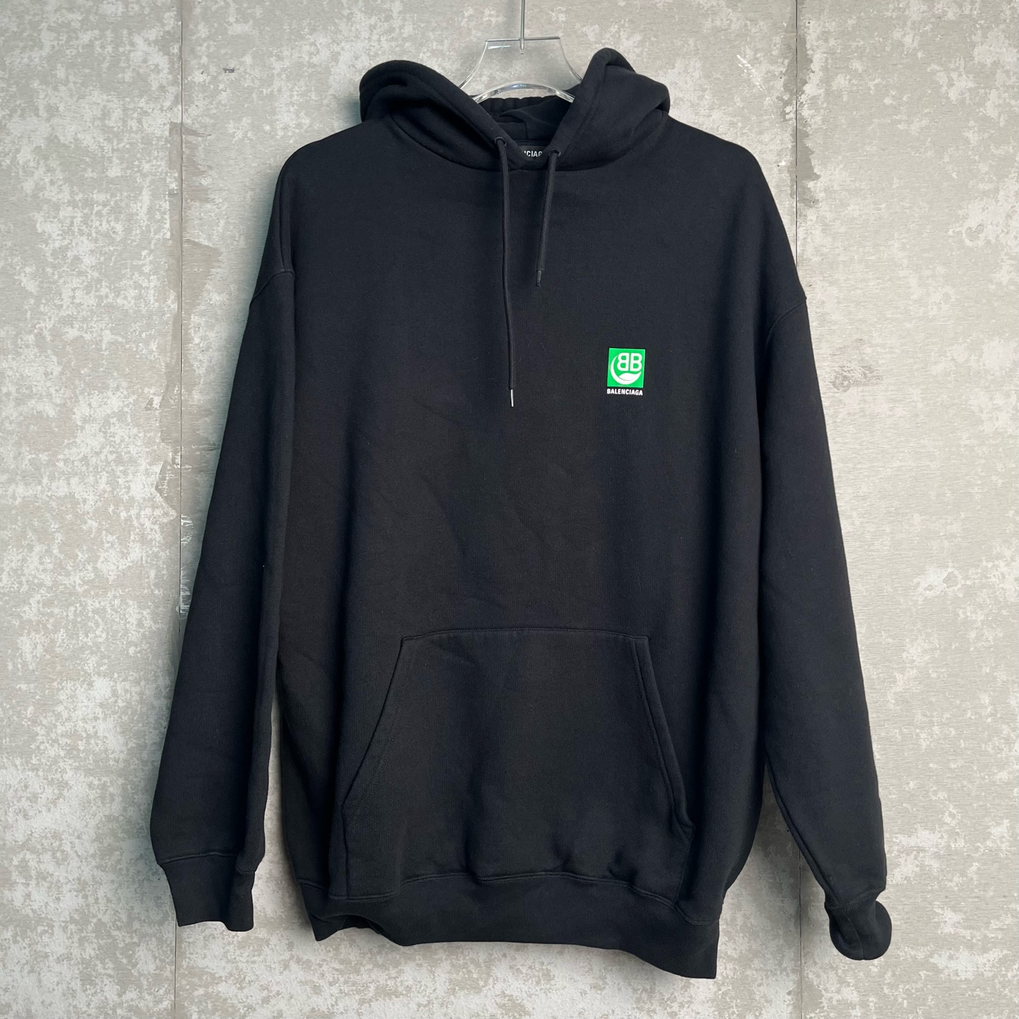 未使用 Balenciaga/巴黎世家 S*1/黑色环保Logo印花帽衫/13869/JP