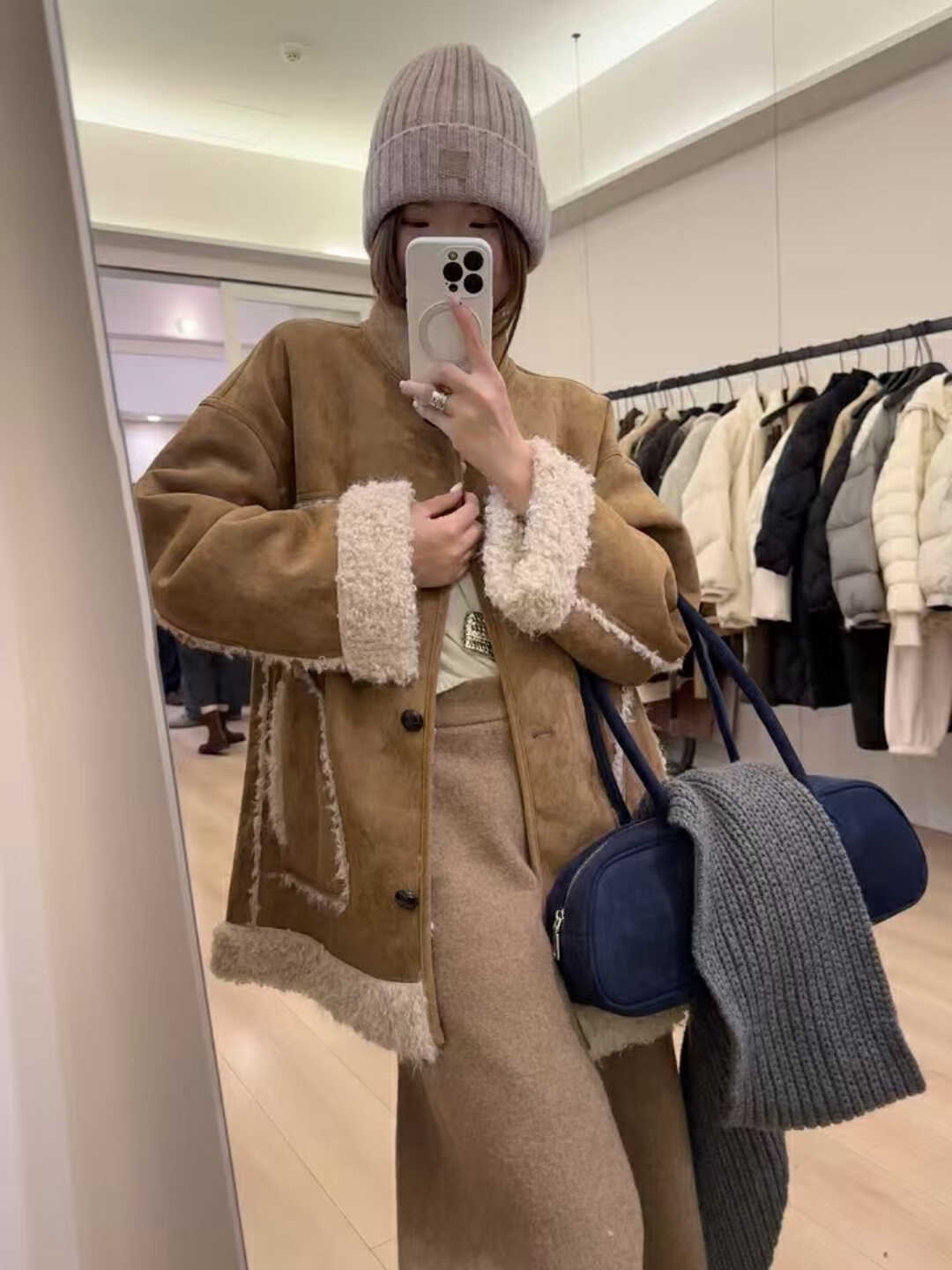 麂皮绒加绒外套超暖外套