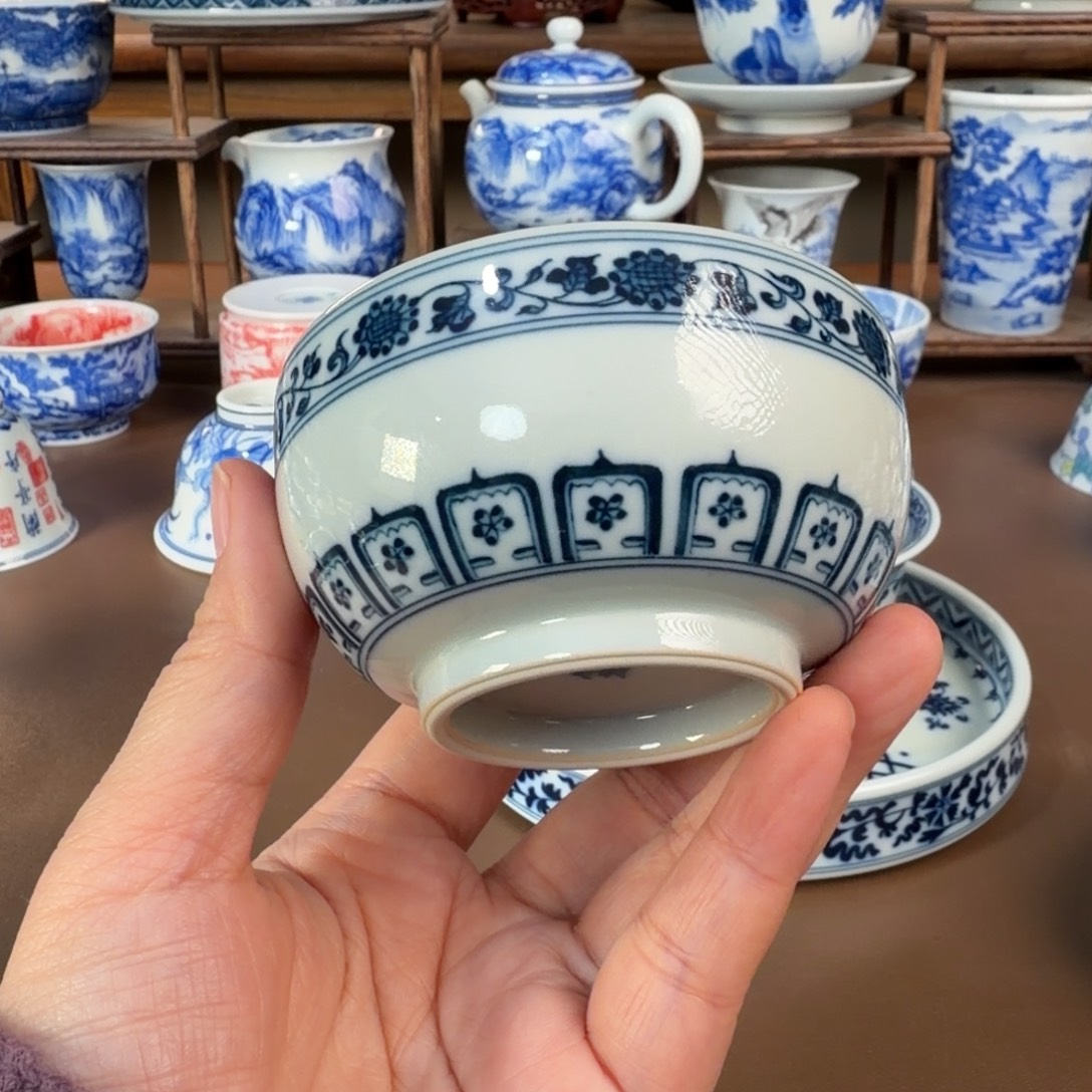 吹***风景德镇陶瓷手工手绘