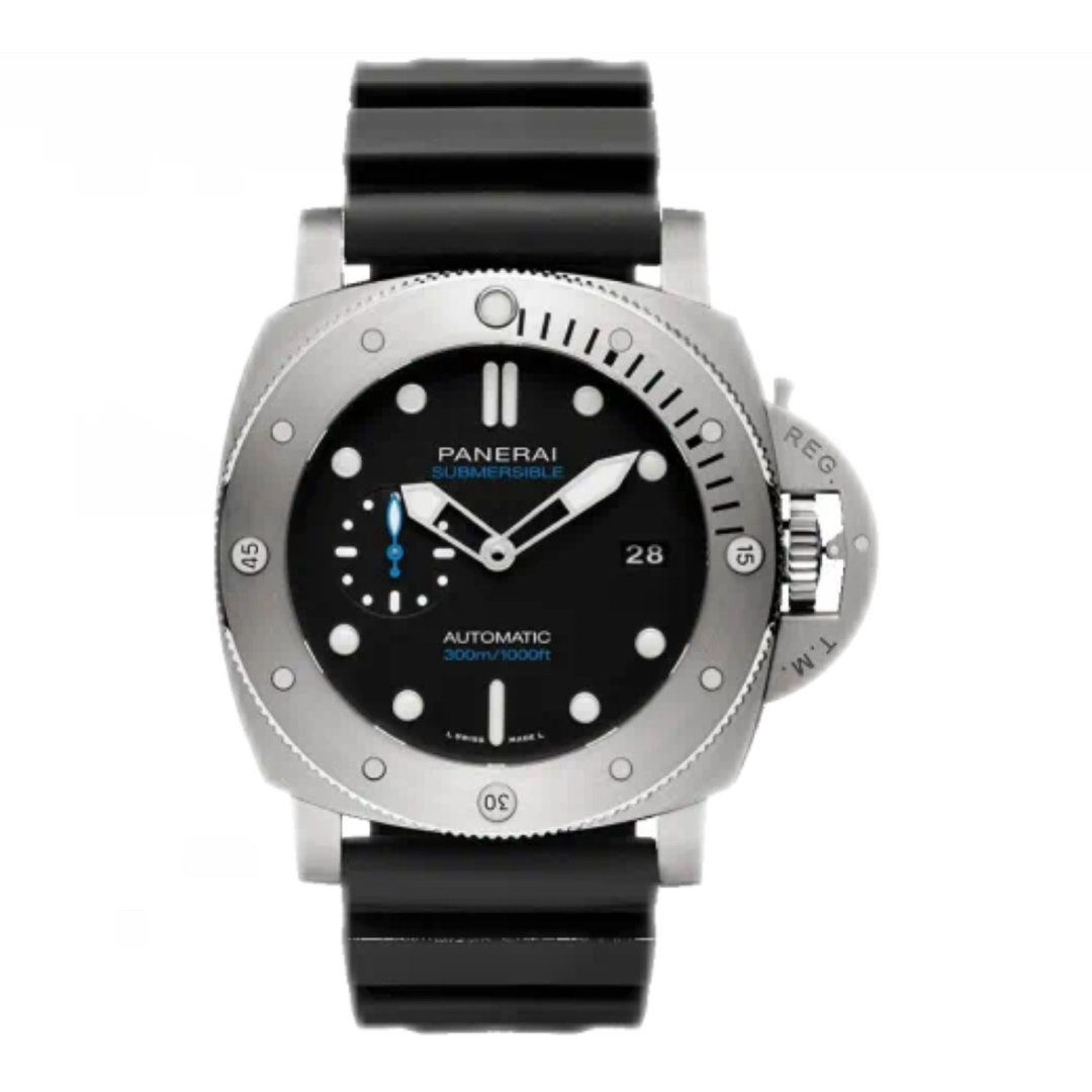 95新 Panerai/沛纳海 亚虎/潜航01305机械男表/公价81300/47mm/全