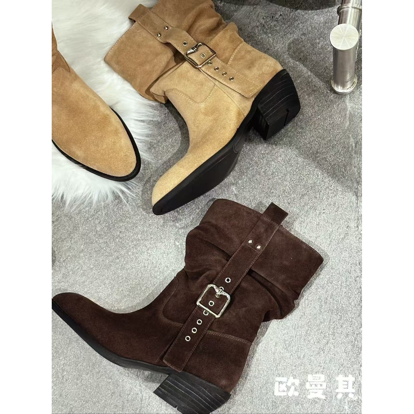 现货A4｜真皮羊里垫潮酷女靴｜标准尺码｜213B-7