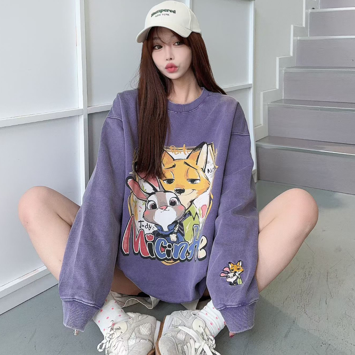 秋冬歆和纸袋9075理想型＊尼克」380克棉毛圈水洗拔染炒色印花刺绣