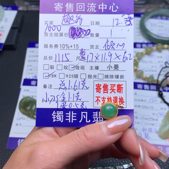 颈饰18K金镶嵌翡翠趣***多