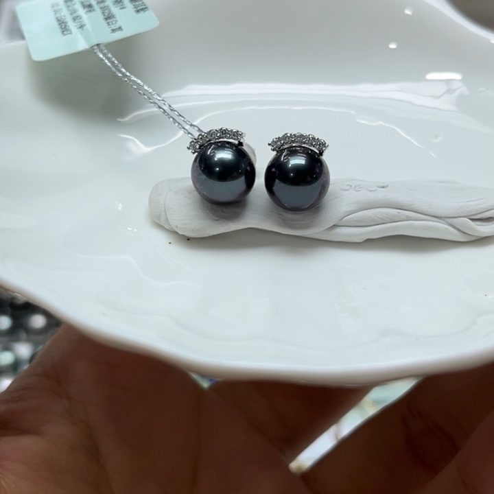 海水珍珠耳饰银S925镶嵌可打6.6折