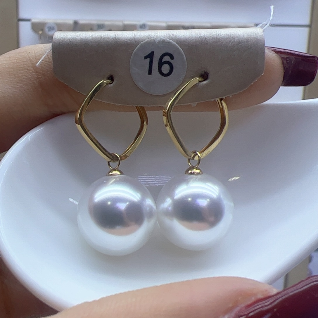 淡水珍珠耳饰18K金镶嵌