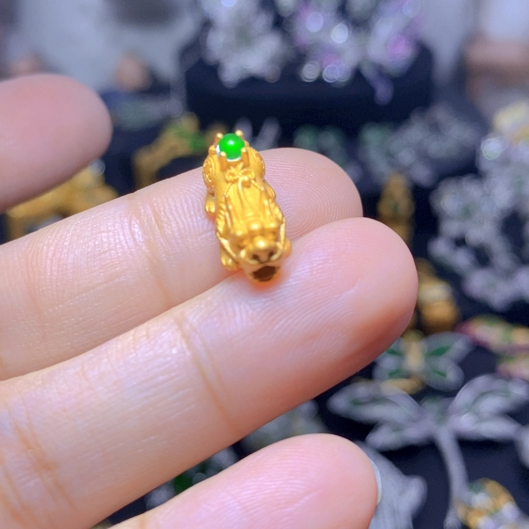 翡翠银S925镶嵌耳饰天然有机