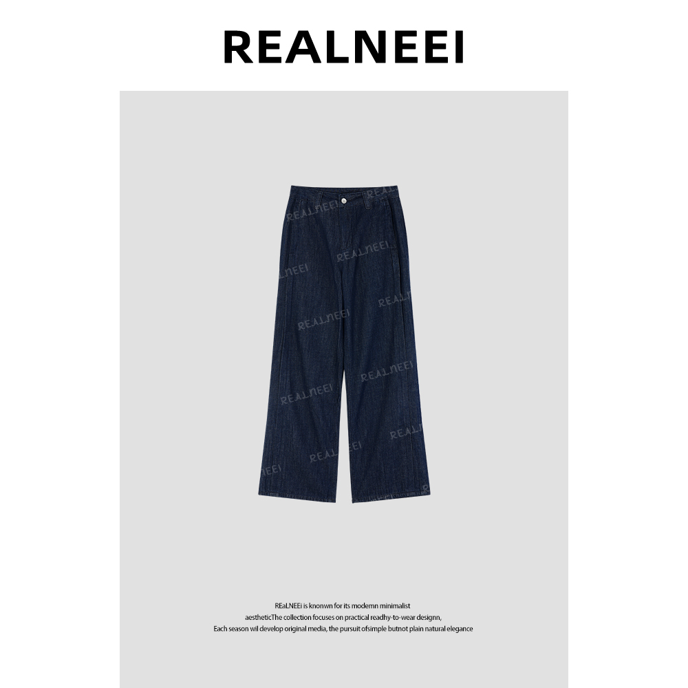 REALNEE【百搭神裤】进口棉棉直筒牛仔裤RIMMY05NK08XB5769