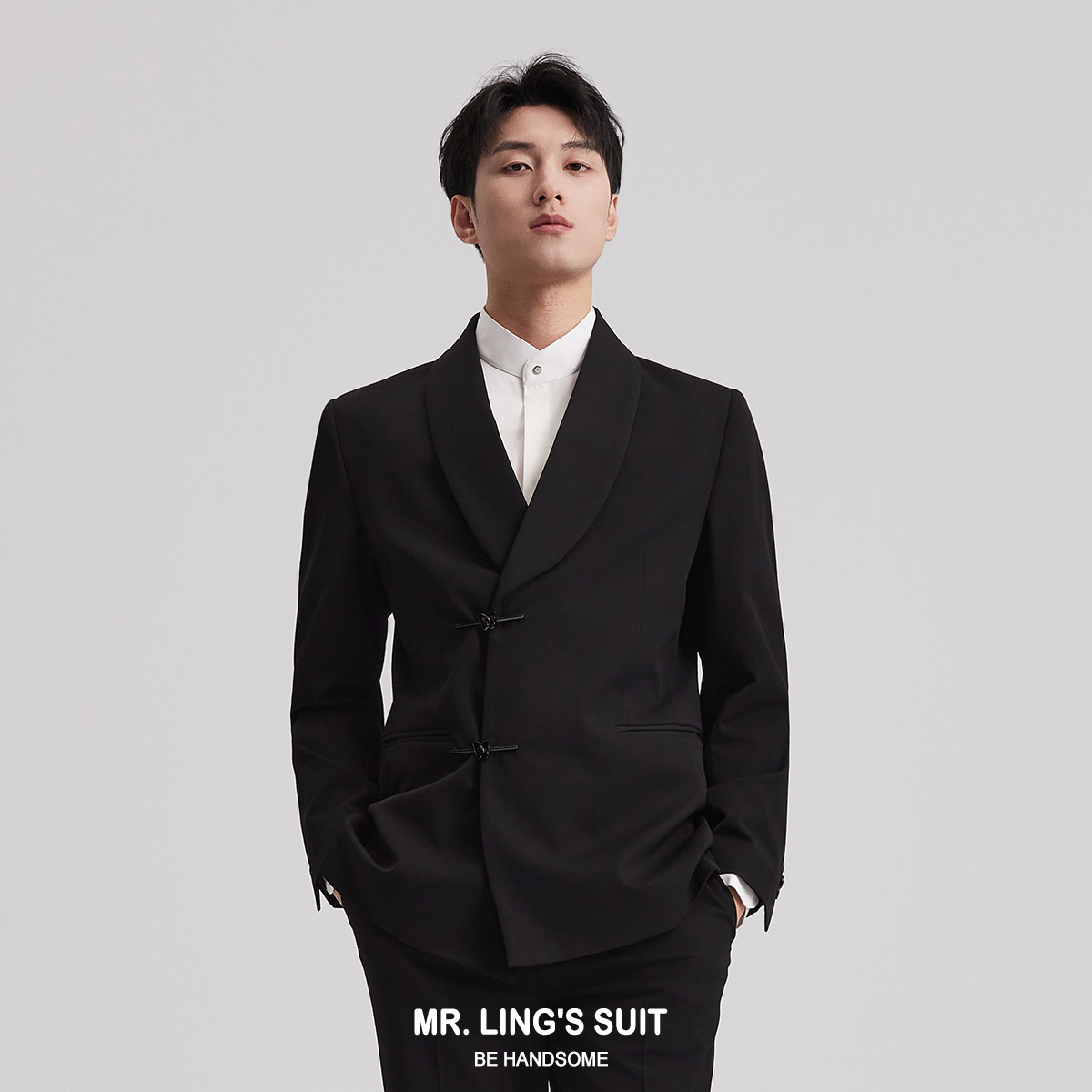 青果领中山装立领男新郎婚礼订婚结婚礼服新中式国风西装西服套装