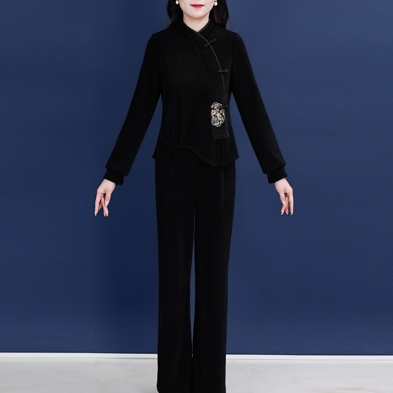 【两件套】23974梦晚春季优雅气质时尚大气休闲收腰显瘦套裤-ASJ