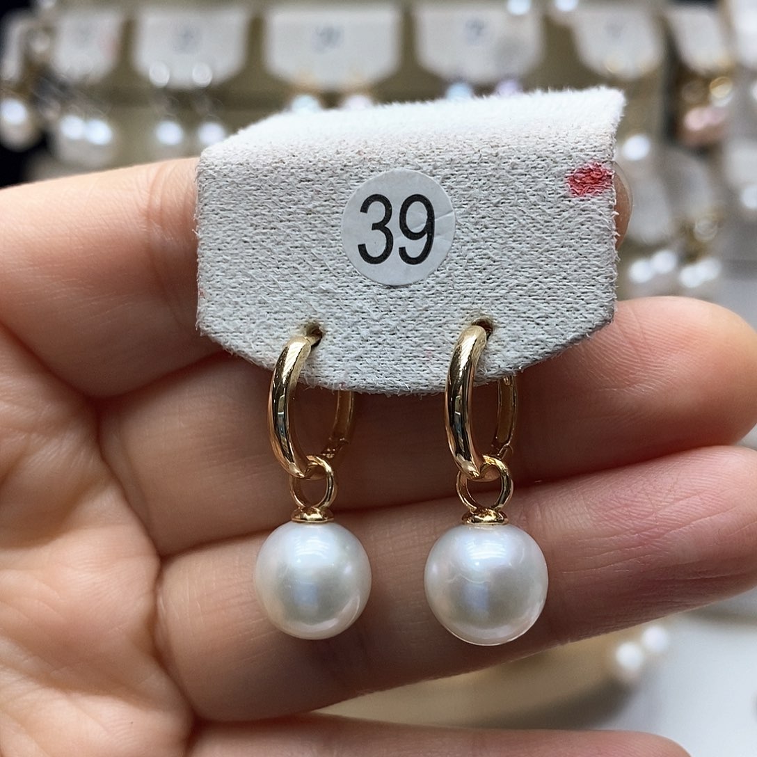 淡水珍珠耳饰银S925镶嵌