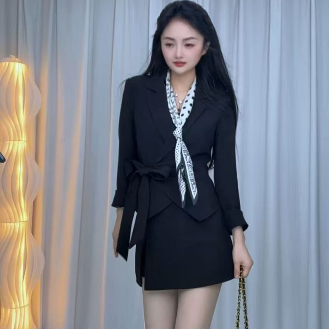 气质时尚短款西装外套女2025春季新款两件套百搭