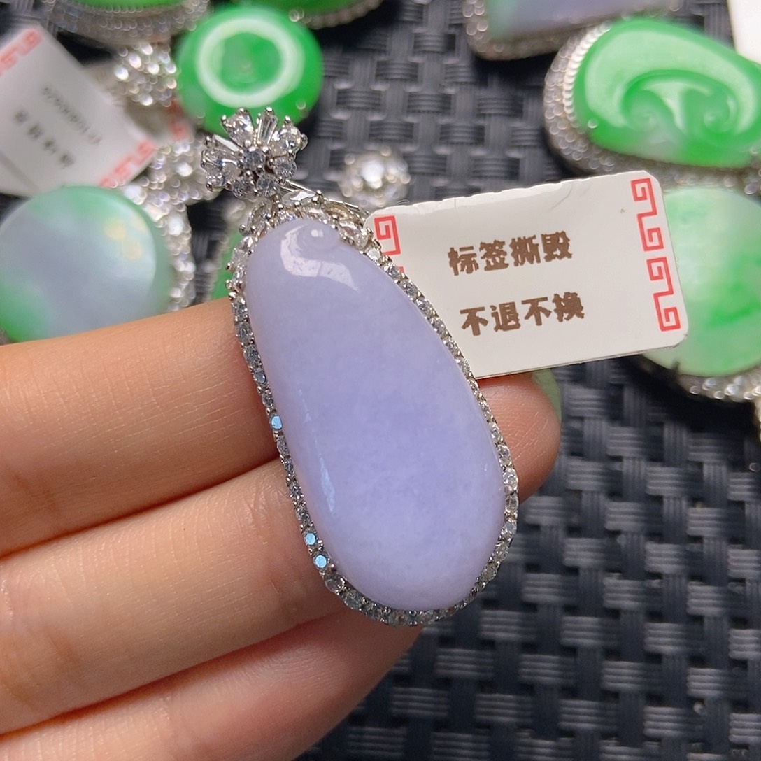 翡翠银S925镶嵌颈饰