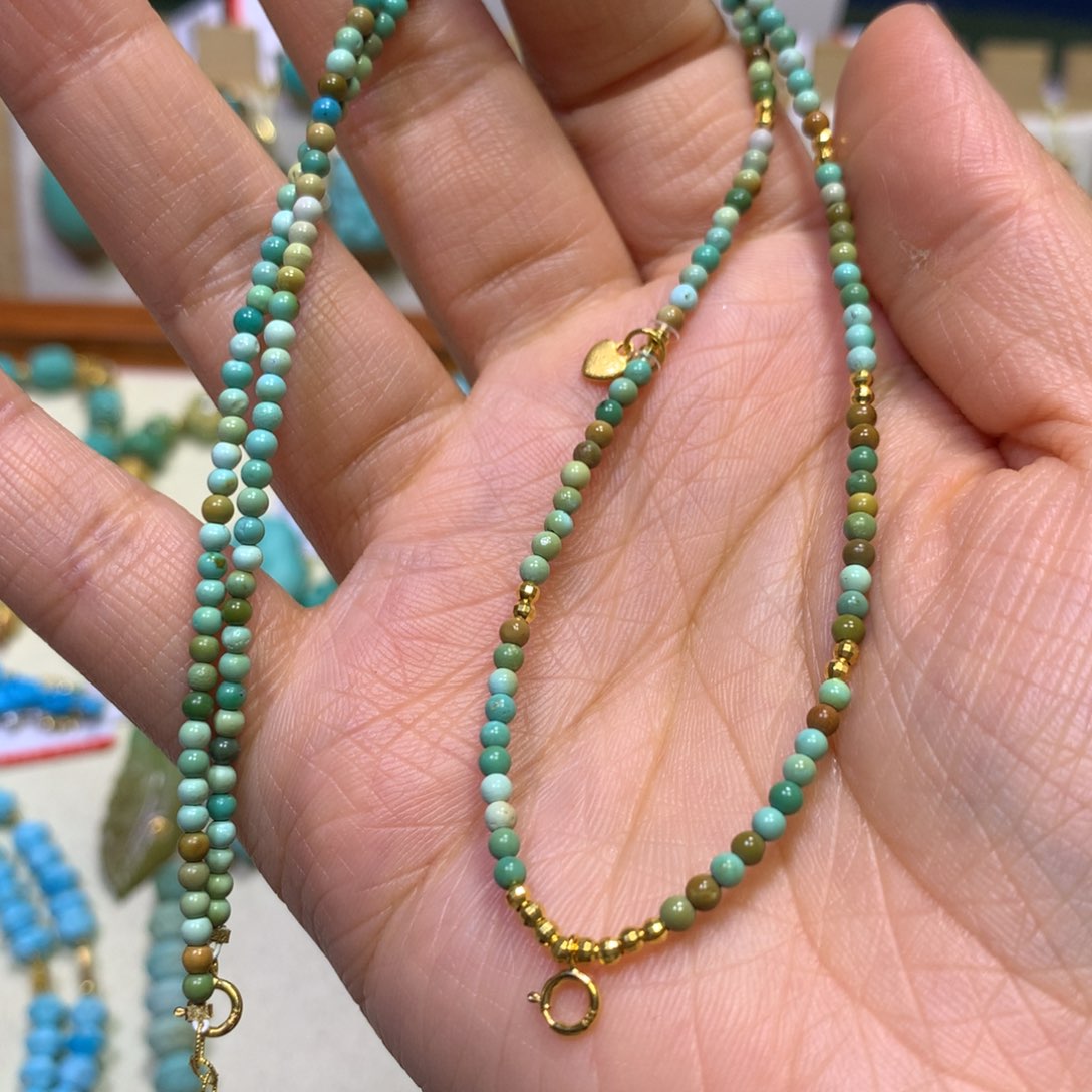 绿松石万能链18K金镶嵌