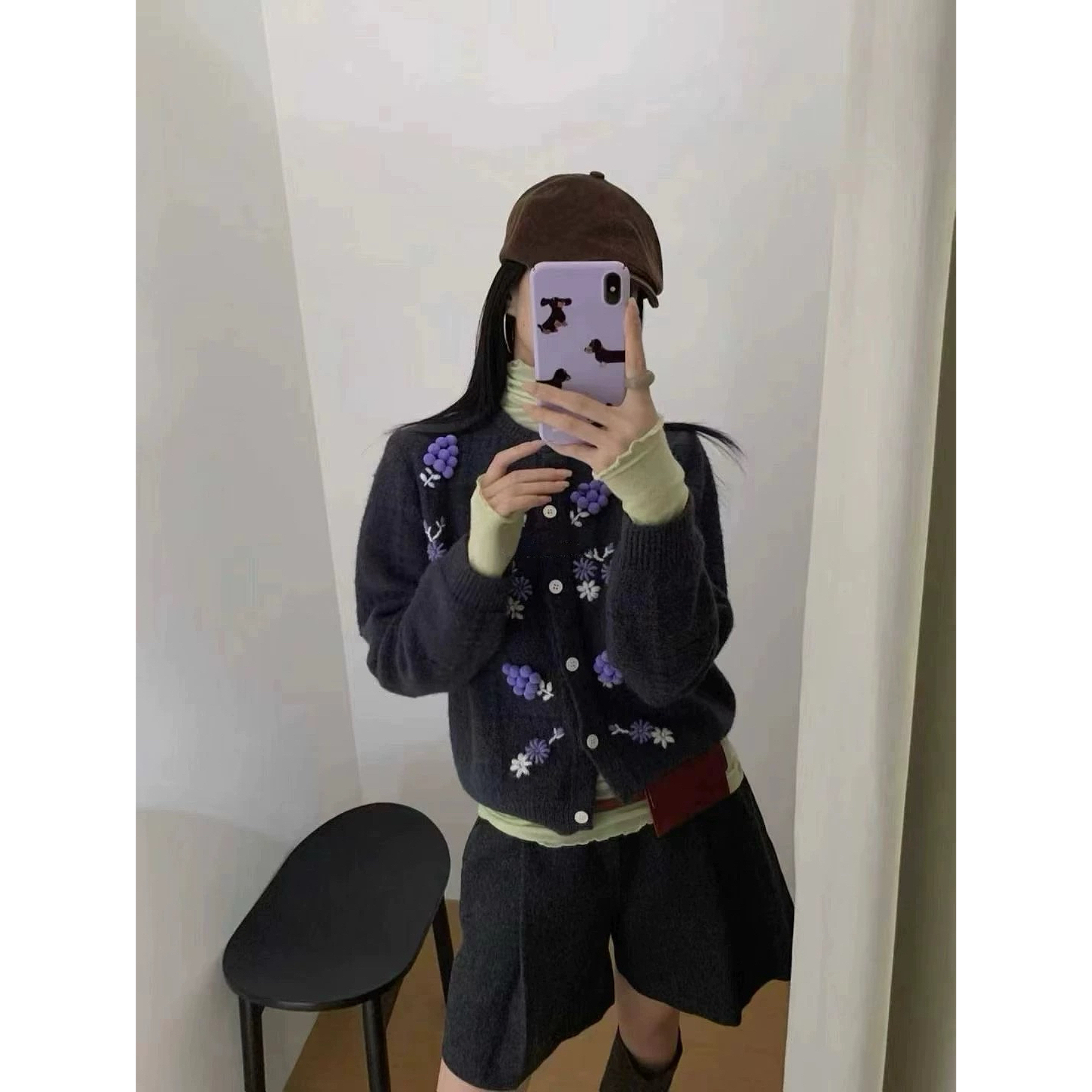 饺子@J5026 韩系时尚立体葡萄气质毛衣 11-22