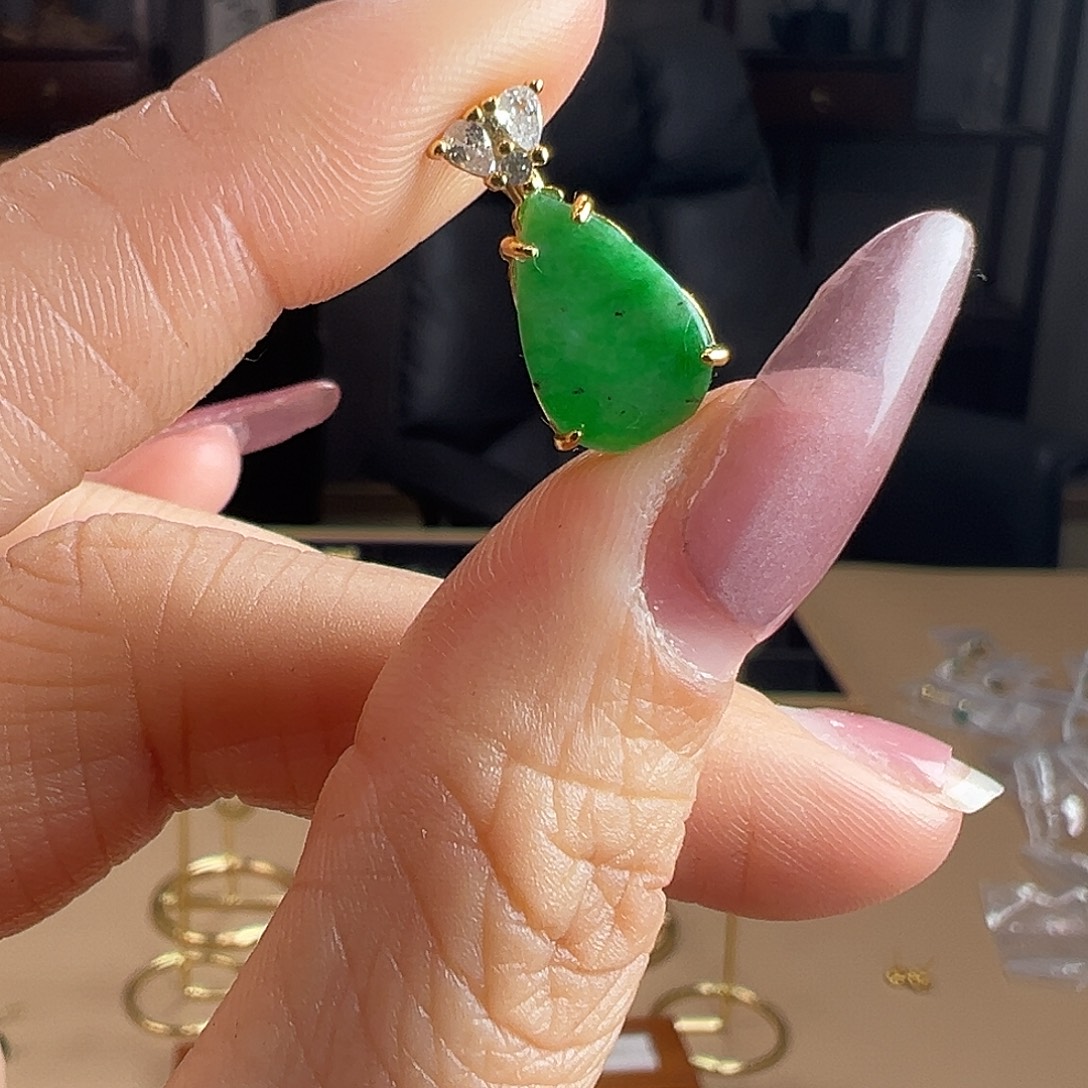 翡翠银S925镶嵌颈饰吊坠63