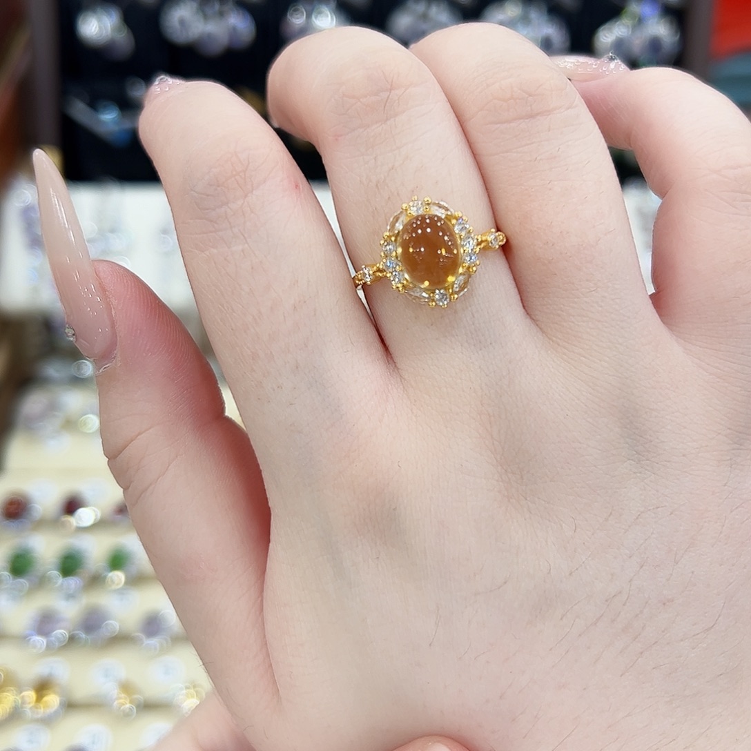 水晶戒指银S925镶嵌