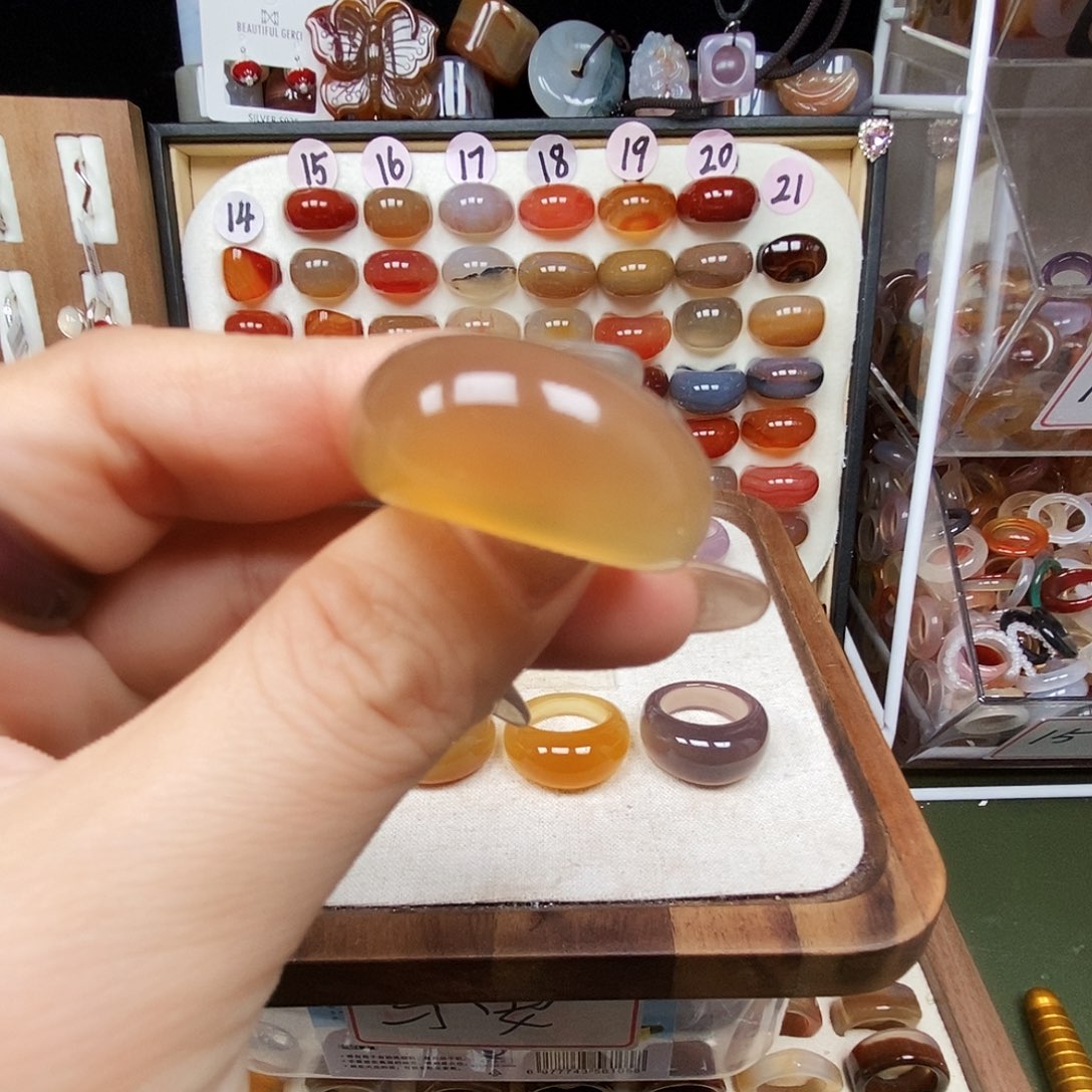 上***目玛瑙/玉髓合金戒指