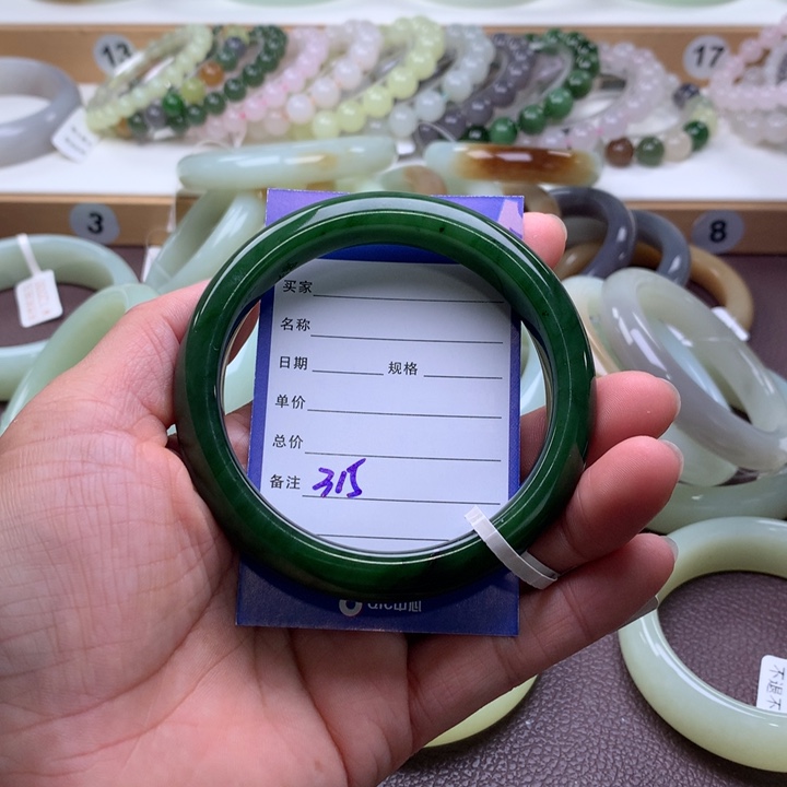 和田玉未镶嵌手镯63-64