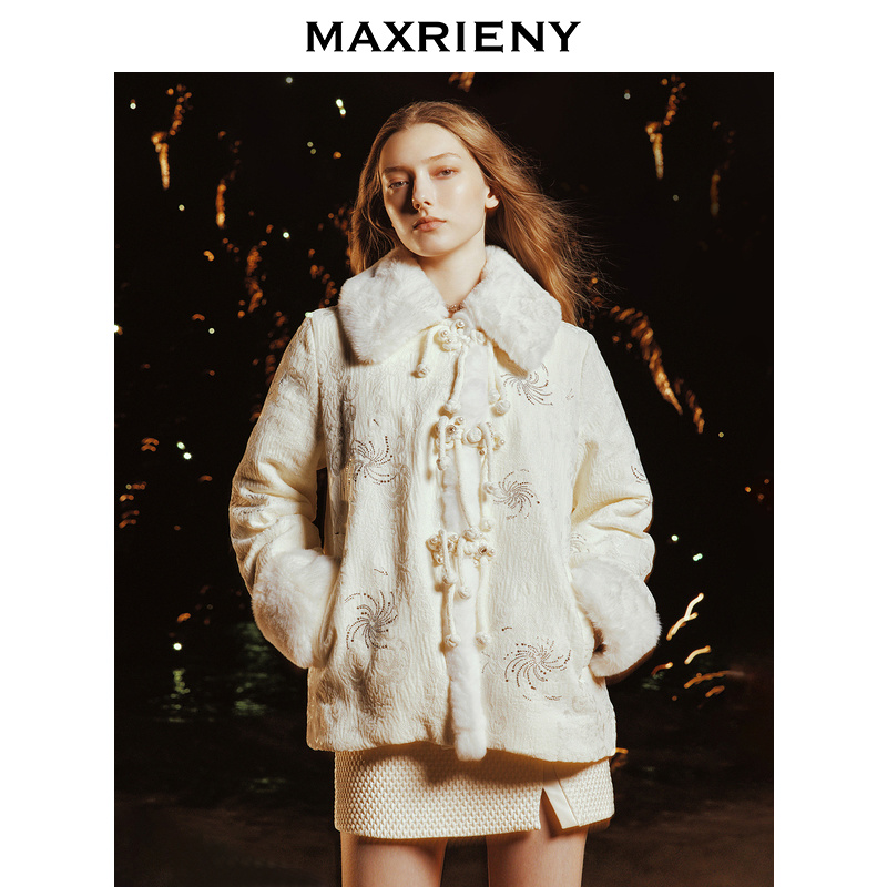 【KK专属】MAXRIENY华丽新国风羽绒服盘扣外套女氛围感厚款