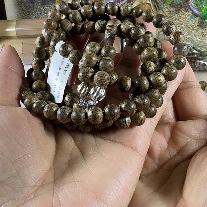 少***盐沉香手串纹莱老料