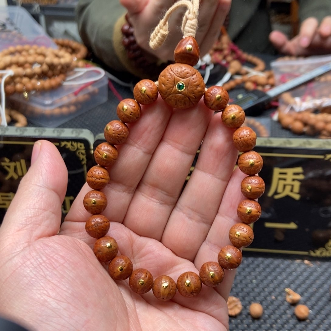 凤眼菩提手串1.0金钉老串