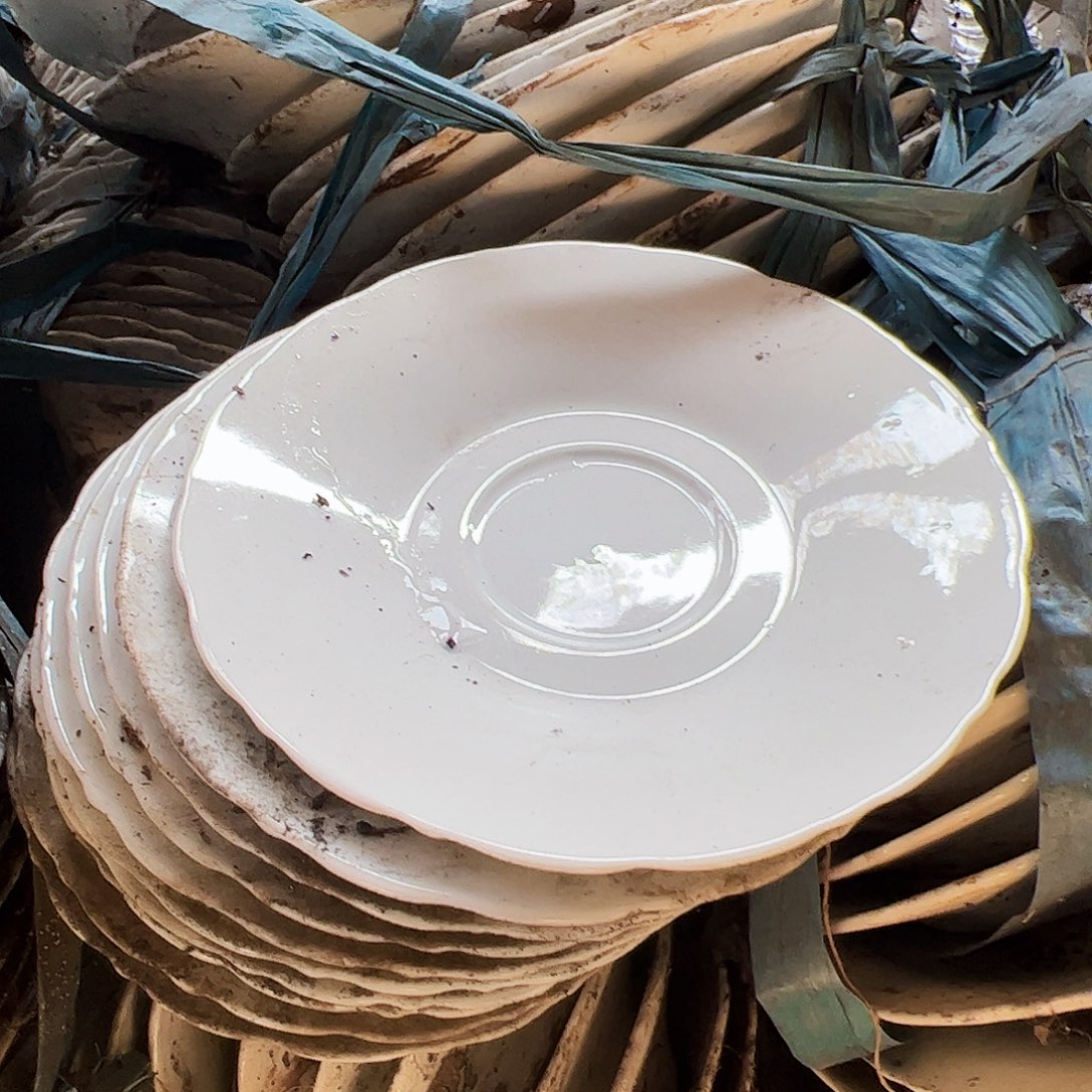 摆件陶景德镇陶瓷6寸花边盘10个