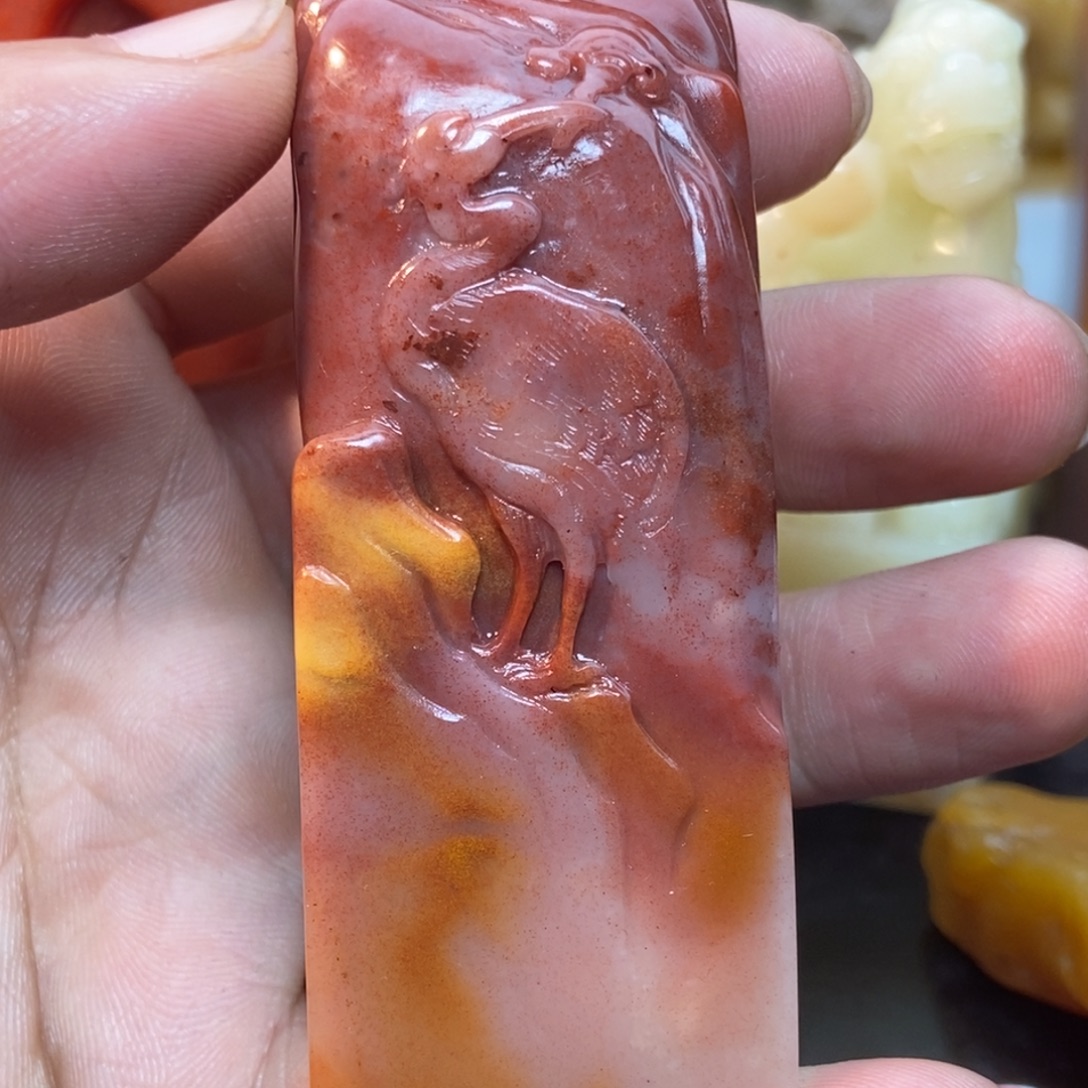 寿山石印石芙蓉桃花2.9/2.7/7.5