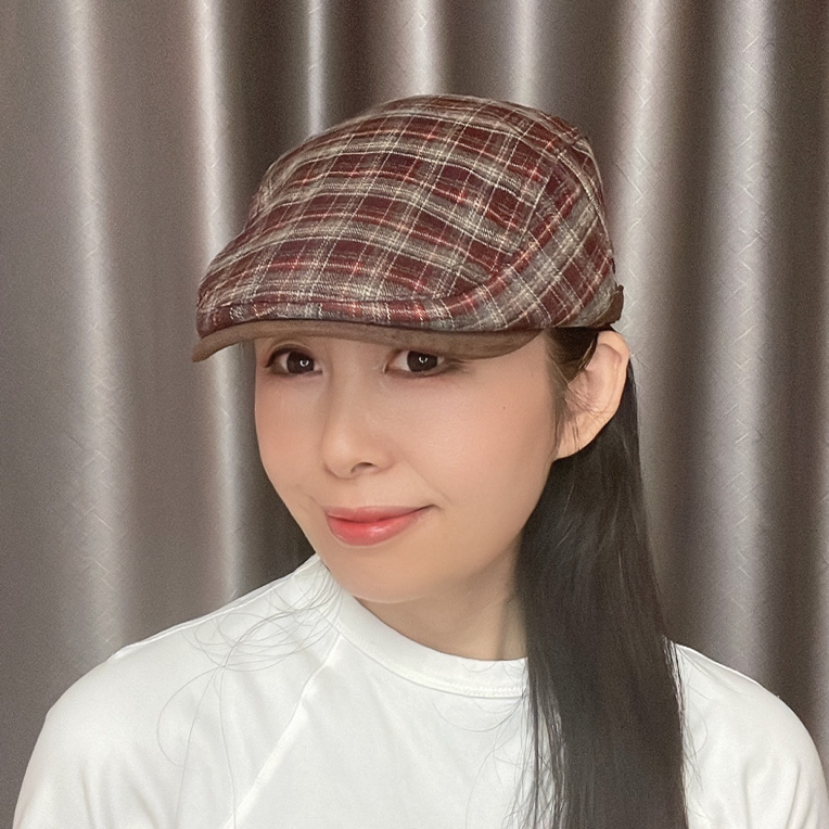 新款洋气减龄时尚鸭舌帽爆款格子前进帽：帽子