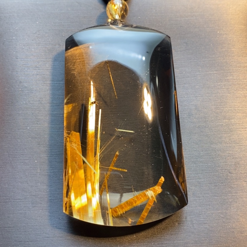 【闪购商品】水晶颈饰未镶嵌天然钛晶无事牌吊坠