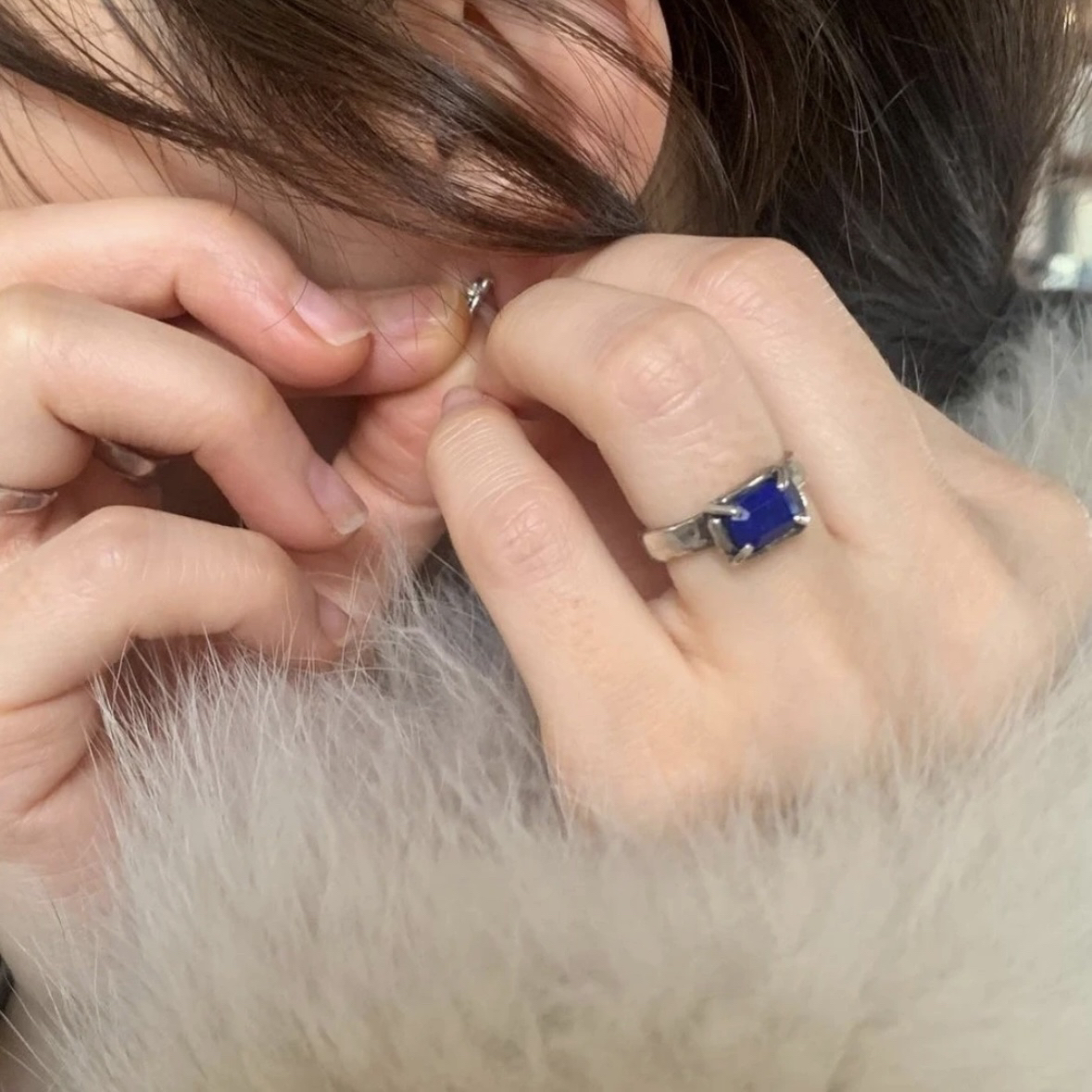 925银合成锆石戒指 韩系mars25小众设计手工复古做旧925银戒指