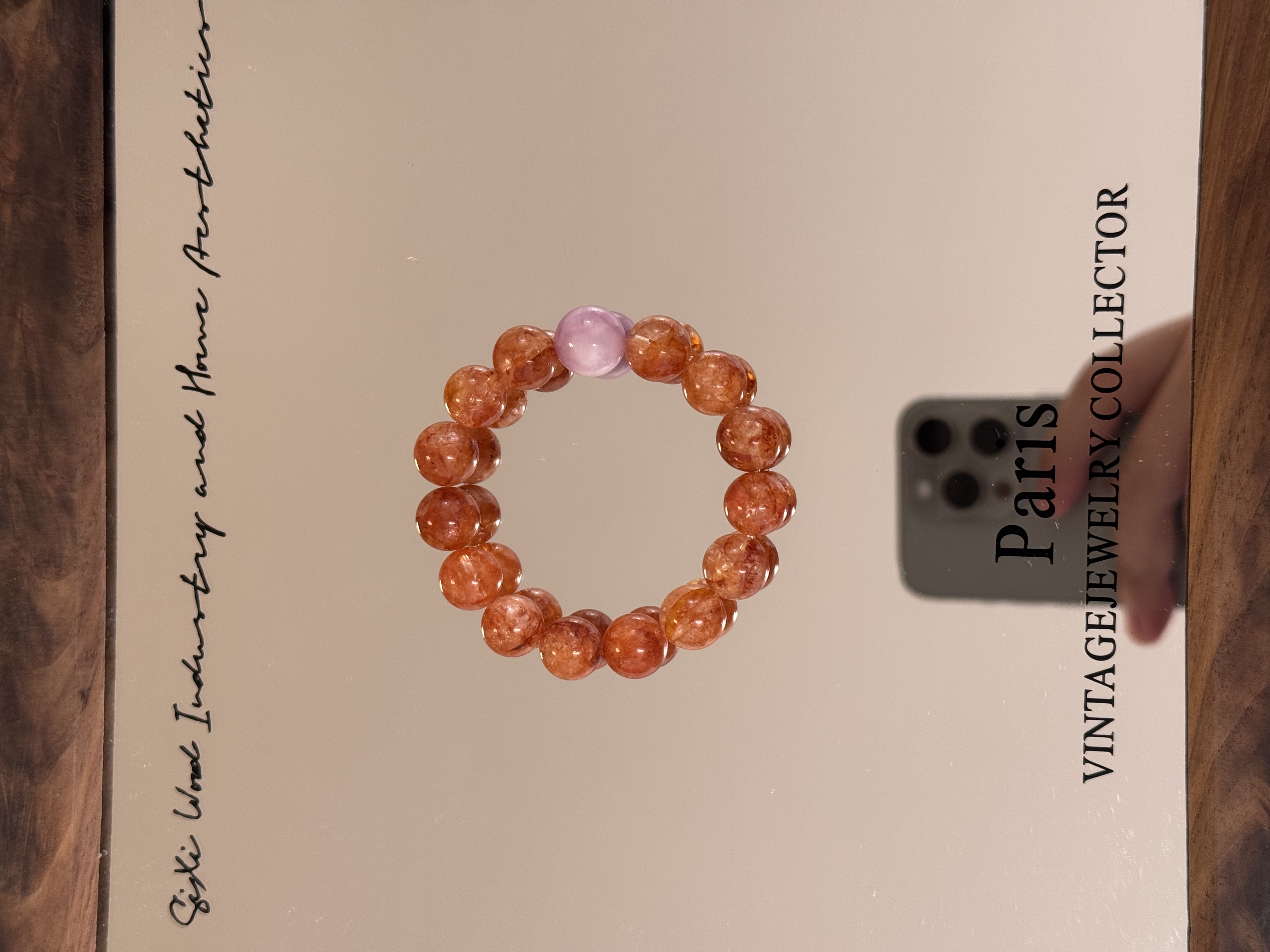 【橙色太阳】天然红胶花水晶紫锂辉手串‘多样性发货’
