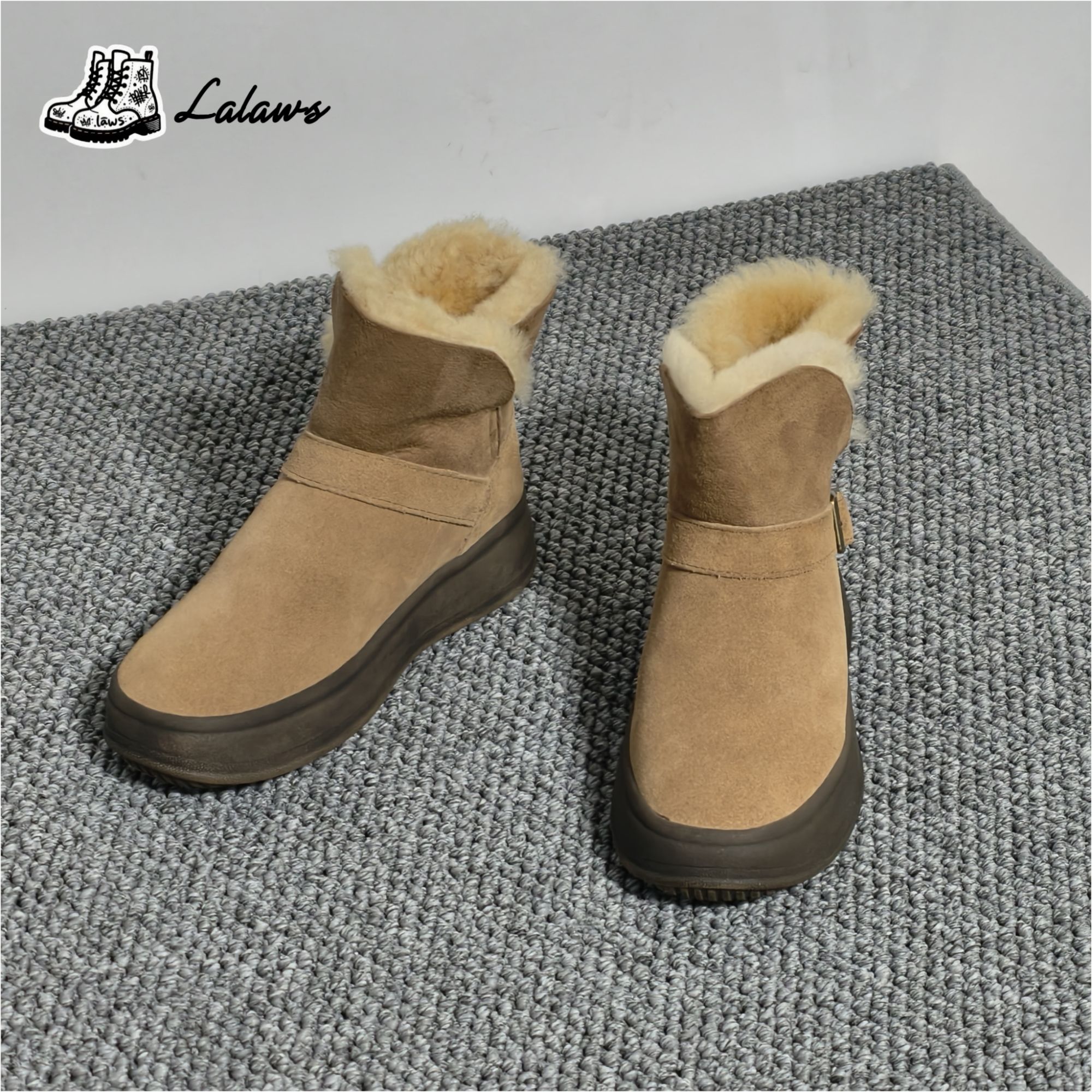 雪地靴厚底女秋冬平底短款加绒保暖短靴女靴子二棉鞋子女款加厚