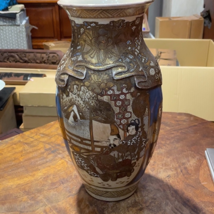 陶瓷小六古美术工艺品摆件