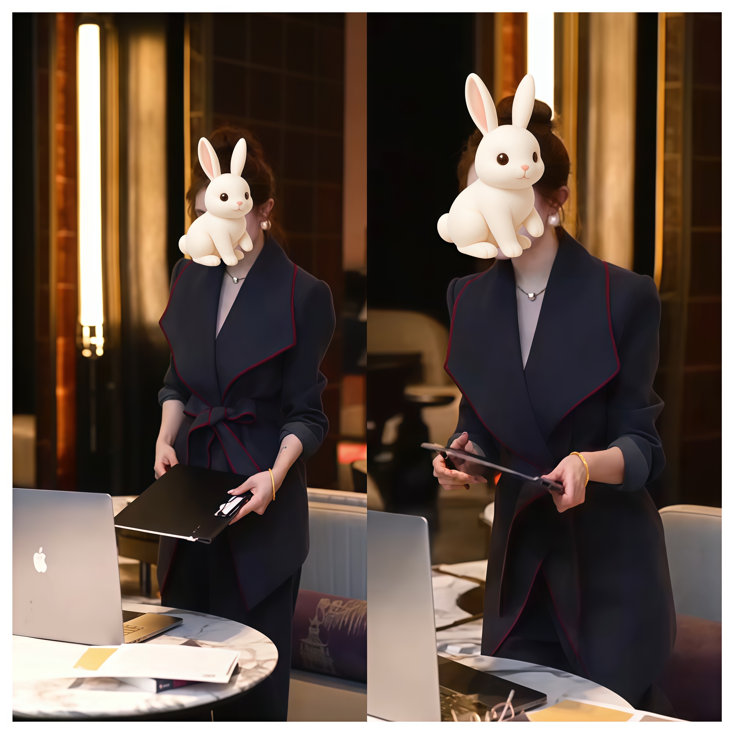 2025法式时尚套装轻奢黑色收腰中长款女装套装时尚FJ111103