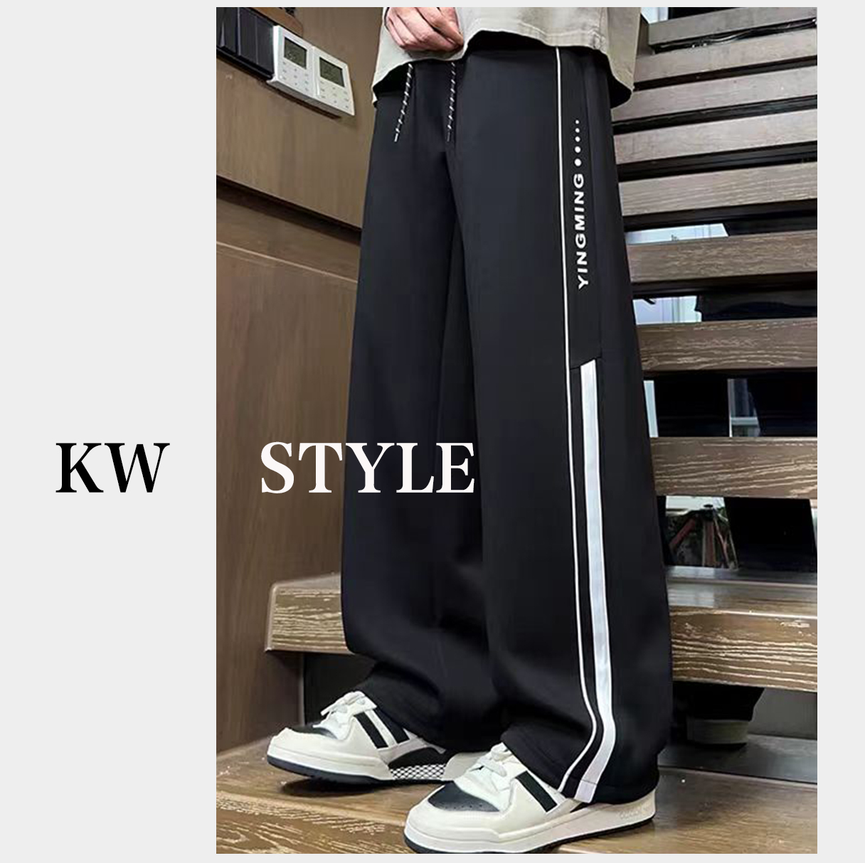 A6094款男童青少年冬季加绒加厚卫裤直筒裤