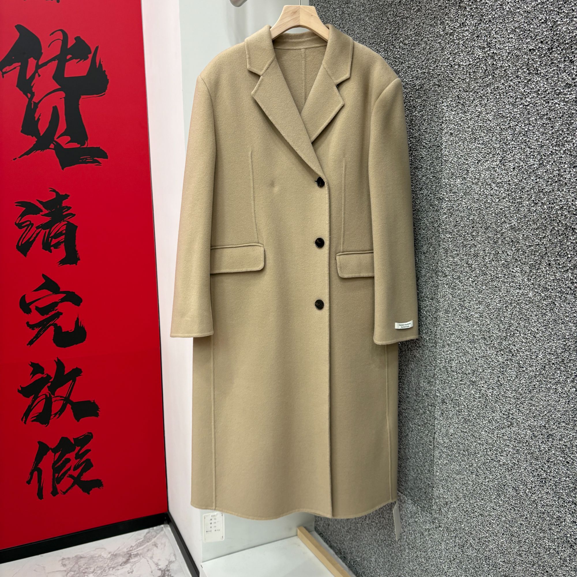 LuoXi罗皙-k227秋冬新款带兜盖中长款羊毛大衣外套