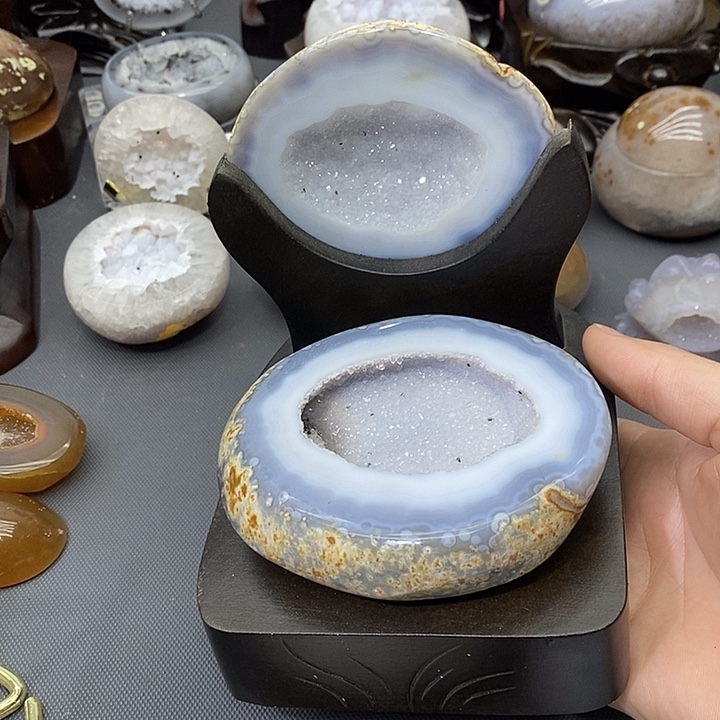 紫晶摆件未镶嵌聚宝盆