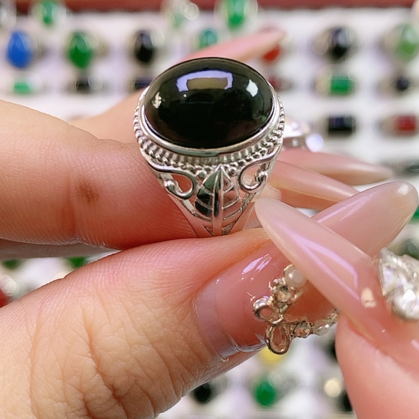 【闪购商品】银S925镶嵌戒指和田玉