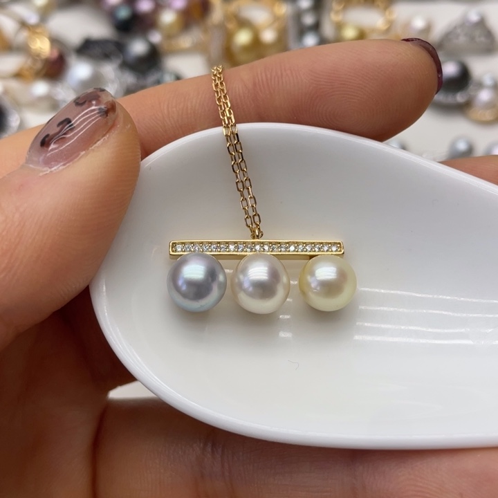 海水珍珠项链银S925镶嵌