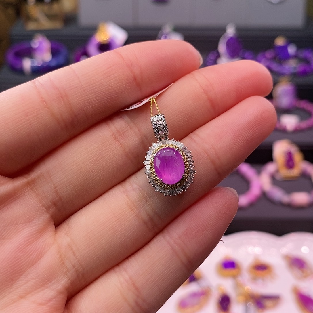 苏纪石（舒俱来）18K金镶嵌吊坠(不含链)