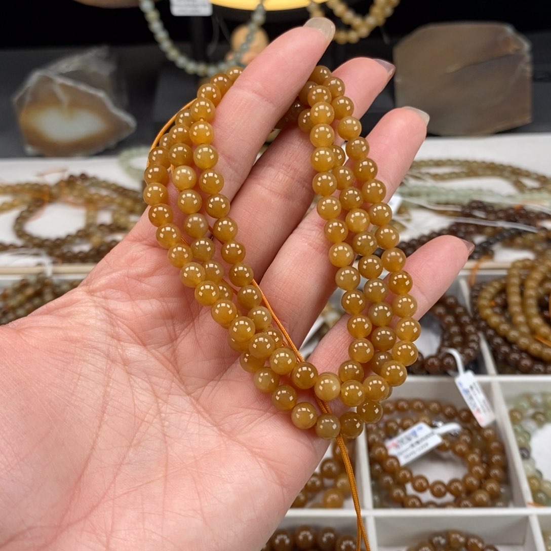和田玉（糖玉）手串未镶嵌阿**a